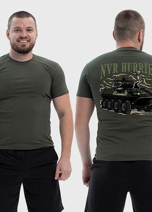 Чоловіча тактична футболка з принтом sunset goons never hurried скелет танк, хакі
