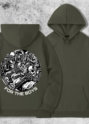 Худи мужской на флисе с принтом sunset goons for the boys для парней снайперы, хаки xxl