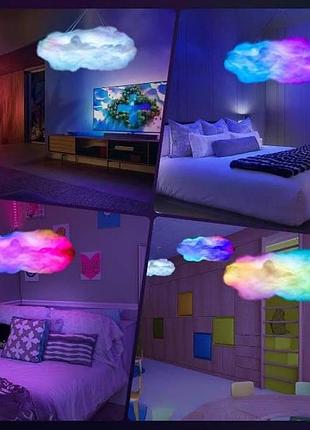 Нічник хмара 3d на пульті led, usb, з програмою obl-211