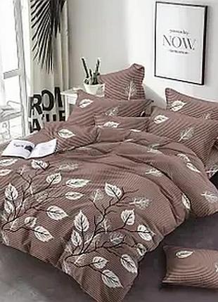 Полуторний комплект постільної білизни gold - золотий сяючий край вечірнього мріяння