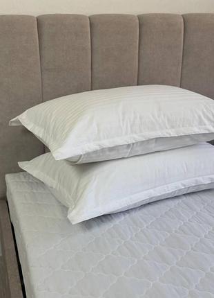 Евро комплект постельного белья бязь gold 200х220 см в полоску полуторный размер (pb476) на резинке