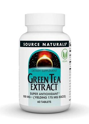 Натуральная добавка source naturals green tea extract 500 mg, 60 таблеток