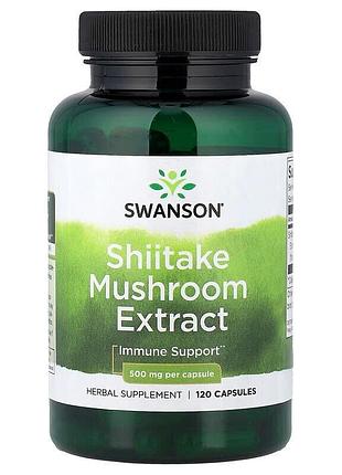 Экстракт шиитаке swanson shiitake mushroom extract 500 mg, 120 капсул