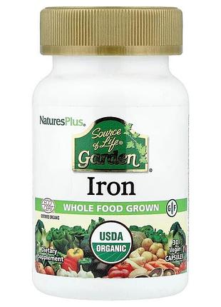Залізо natures plus source of life garden iron, 30 вегакапсул