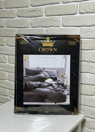 Постільна білизна crown євро розміру 200х220 з сатину преміум якості