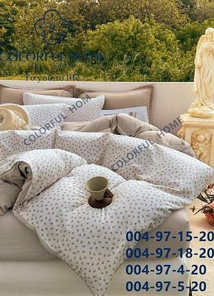 Двоспальний комплект colourfull home варена бавовна з простирадлом на резинці