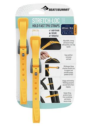 Набор стяжек sea to summit stretch-loc 18 12mm x 450mm 2 pack yellow