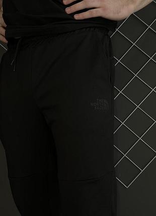 Демисезонные брюки черные tnf черный лого (двонитка)