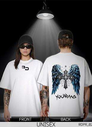 Оверсайз футболка унісекс wings біла rdpr_026