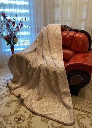 Плед vie nouvelle 200х240 евро велюр с декоративной фактурой
