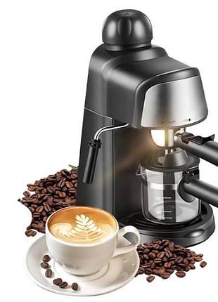 Кофеварка рожковая со стимером sokany sk-6810 черная