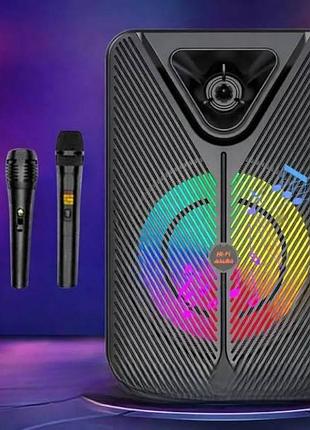 Колонка беспроводная с rgb подсветкой 40вт bluetooth, aux, usb sps zqs15123 черная