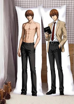 Подушка-обіймашка 3d ягамі лайт тетрадь смерті 32821 130х40 см