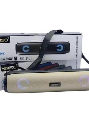 Blueooth акумуляторна колонка 10вт usb kimiso 203 золото