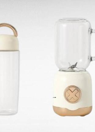 Міні-блендер для смузі 400мл 30вт 220v retro juicer білий