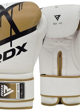 Боксерские перчатки rdx f7 ego golden 10 унций (капа в комплекте)