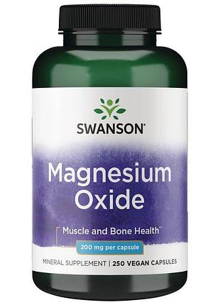 Оксид магния swanson magnesium oxide 200 mg, 500 капсул