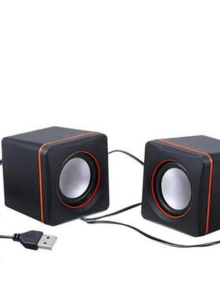 Колонки компьютерные usb d-02 черные