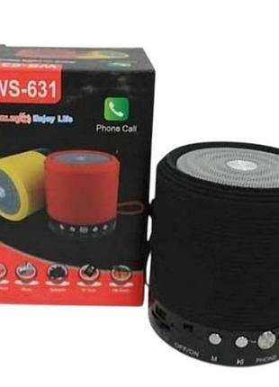 Bluetooth-колонка акумуляторна з вбудованим fm-приймачем 1000мач ws-631 чорна