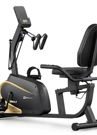 Горизонтальный велотренажер hop-sport hs-045l volt магнитныйолотистый для кардиотренировок, снижения веса и выносливости