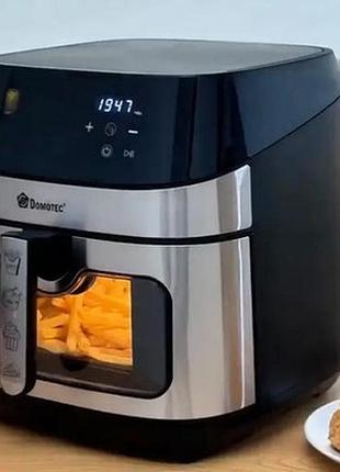 Фритюрниця без олії domotec ms-3222 аерофритниця 7 л 3500w аерогриль сенсорна мультипіч