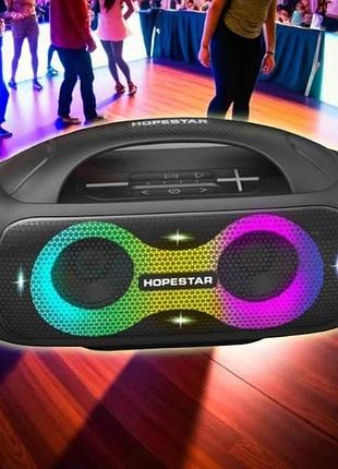 Колонка портативная беспроводная bluetooth 80вт 12000mah hopestar a50 черная