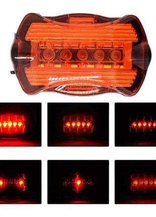 Велофонарь stop на батарейках аа 198/lc107-5led черный