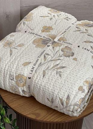 Плед двухсторонний муслиновый евро l&m home textiles 20295 200х220 см бежевый