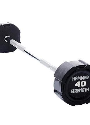 Штанга hammer strength 40 кг уретановая прямая ff40tpp, для силовых тренировок, для дома и спортзала, для изолированных упражнений