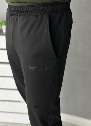 Демисезонные брюки черные palm angels черный лого (двонитка) xxl