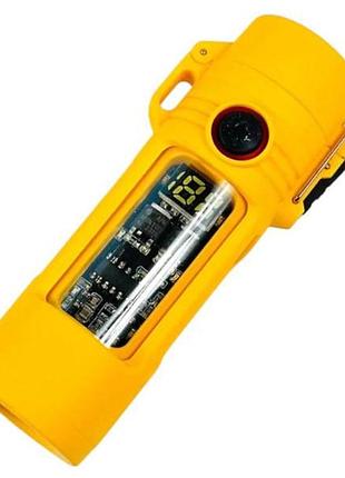 Фонарь ручной аккумуляторный li-ion с индикацией заряда и зажигалкой type-c multifunctional d66-cob желтый
