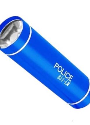 Фонарик ручной police b11-lm, на батарейках 3xaaa, 9см*2,5см синий