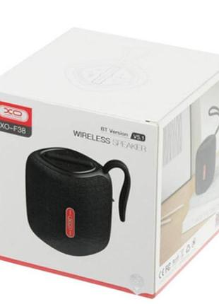 Колонка портативна акумуляторна 102*90*90мм bluetooth xo f38 чорна