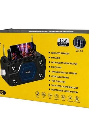 Колонка портативная аккумуляторная bluetooth ts‑5581 3-800 черная с синим