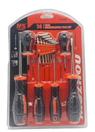 Набор отверток и многогранников 14в1 sscrewdriver set 446 and