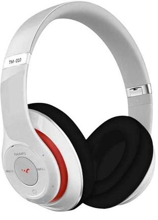 Наушники аккумуляторные беспроводные акустические bluetooth tm010 белые
