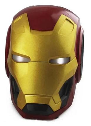 Колонка акумуляторна портативна bluetooth usb iron man червона