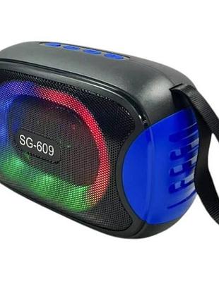 Колонка портативная аккумуляторная bluetooth ts-5582 g-800 черная с синим