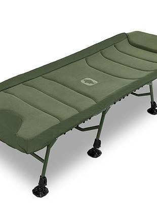 Раскладушка карповая delphin ergocarp 215×85 см — 8 регулируемых ножек, до 200 кг, карповая кровать для рыбалки