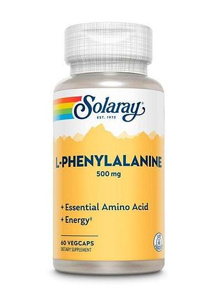 L-фенилаланин solaray l-phenylalanine 500 mg, 60 вегакапсул