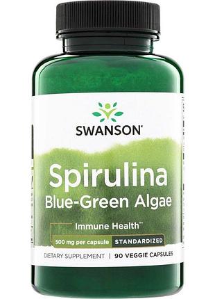 Стандартизована спіруліна swanson spirulina blue-green algae, 90 таблеток