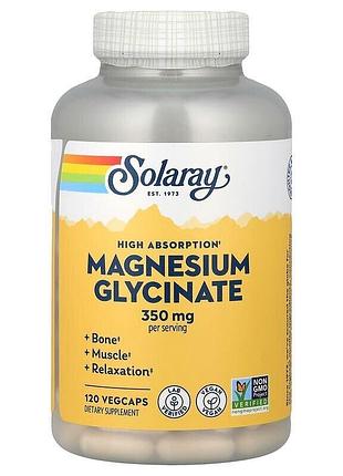 Бисглицинат магния solaray magnesium glycinate 350 mg high absorption, 120 вегакапсул