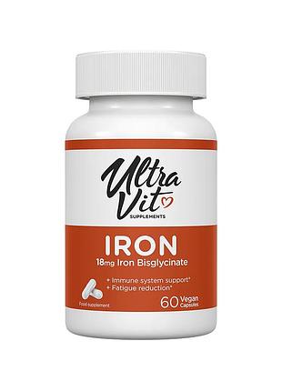 Вітаміни та мінерали vplab ultravit iron 18 mg, 60 вегакапсул