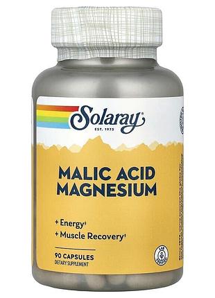 Магний с яблочной кислотой solaray malic acid magnesium, 90 капсул