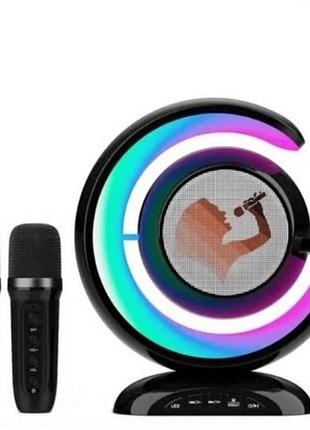 Нічний лампа з бездротовою bluetooth колонкою lightshow з двома мікрофонами ys-110 чорний