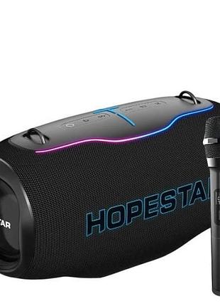 Колонка з мікрофоном акумуляторна 24000 mah 186х404мм hopestar h86 180w чорна