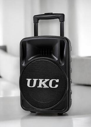 Колонка портативная ukc bt 100d + 1 микрофон 12v\220v черная