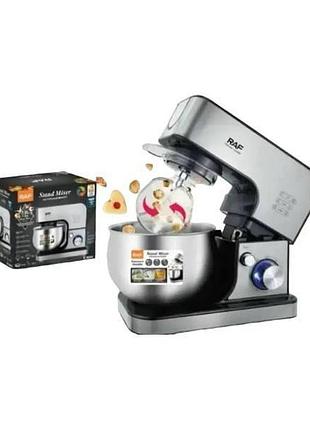 Кухонный комбайн с металлической чашей 5л 1800вт stand mixer r.6605 серый