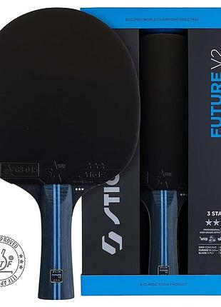 Ракетка для настольного тенниса stiga future v2 3-star fl (1213-1306-35), для школы и секции, для взрослых, для детей и подростков