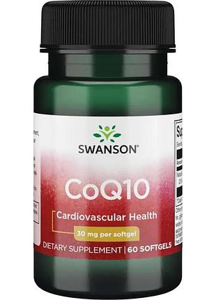 Натуральная добавка swanson coq10 30 mg, 60 гелевых капсул